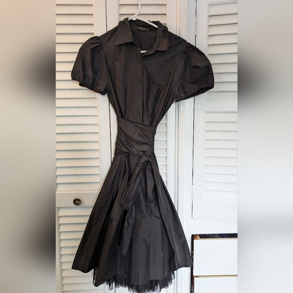 Elegant Black Puff Sleeve Dress